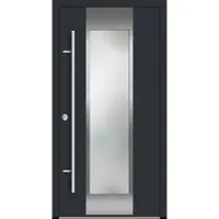 Haustuerenland.de Aluminium Haustür "BENJA" 82 mm RC2 Anthrazit RAL 7016 beidseitig innen öffnend DIN links