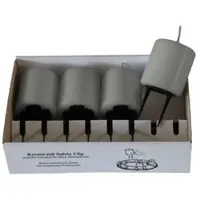 Kopschitz Kerzen 4er Set Adventskerzen mit Safety Clip und Kerzenstecker (Haltekrallen) Grau 8 x ? 5 cm