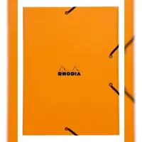 Rhodia 5x -Sammelmappe aus Karton, mit Gummizug und 3 Klappen, 24x32cm - Orange 24328C