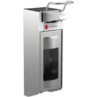 Gelzenleuchter Desinfektionsmittelspender UNI-PRO 10K EVE, Kunststoffpumpe 21040 , Edelstahl-Gehäuse + Edelstahlwandhalter, 1000 ml, kurzer Hebel