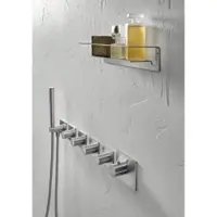 Herzbach Design iX Wandablage 17.820000.1.09 Edelstahl gebürstet, für Duschutensilien, 300 mm
