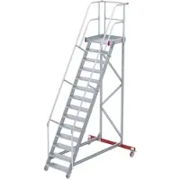 Euroline 513 Wartungsbühne 60° 1000mm Stufenbreite 14 Stufen Alu gerieft