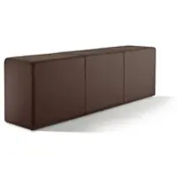 Wonido Bank, Sitzbank in Stuhlhöhe mit komfortabler Polsterung, B = 150 cm, T = 33 cm, H = 47,5 cm, echtes Leder, braun