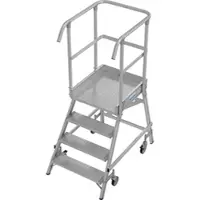 Krause STABILO PodestLeiter fahrbar, einseitig begehbar, 4 Stufen, Arbeitshöhe 3,00 m