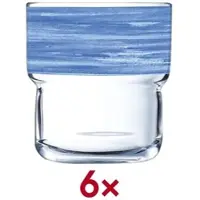 Arcoroc Glas Brush Stapelglas 220 ml 220 ml 6 Stück blau, 7 cm