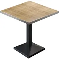GGM Möbel BPA | Bistro Tisch | Quadratisch | Edelstahl Rand | 80 x 80 x 76 cm | Eiche / Schwarz