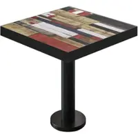 GGM Möbel BML | Bistro Tisch | 80 x 80 x 77 cm | Quadratisch | Schwarzer Rand | Vintage Bunt / Schwarz