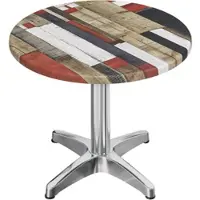 GGM Möbel WBC | Bistro Außen Tisch | Ø:H 70 x 80,5 cm | Vintage Bunt / Aluminium | Rund