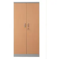 Proregal Flügeltürenschrank Squirrel | 4 Fachböden | Cllock Griff | HxBxT 195x92x42 cm | Holztüren | Grau/Buche | Verzinkt