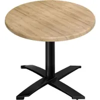 GGM Möbel WTG | Bistro Außen Tisch | Ø:H 60 x 75,5 cm | Eiche / Schwarz | Rund | Zusatzgewicht