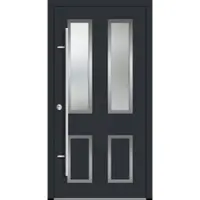 Haustuerenland.de Aluminium Landhaustür "CORGINA" 82 mm RC2 Anthrazit RAL 7016 beidseitig innen öffnend DIN links