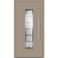 Haustuerenland.de SCHÜCO ADS 75.SI Haustür Aluminium "LESLEY" Graubeige RAL 1019 innen öffnend DIN rechts
