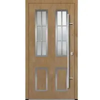 Haustuerenland.de Aluminium Landhaustür "CORGINA" 82 mm RC2 Sprossenfelder Turner Oak holzähnlich beidseitig innen öffnend DIN rechts