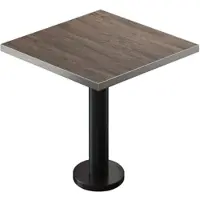 GGM Möbel BML | Bistro Tisch | 70 x 70 x 74,5 cm | Quadratisch | Edelstahl Rand | Light Wenge / Schwarz