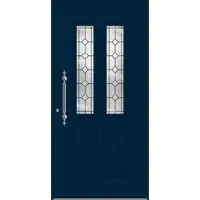 Haustuerenland.de SCHÜCO Aluminium Haustür "HILDE" ADS 75.SI RC2 Stahlblau RAL 5011 innen öffnend DIN links