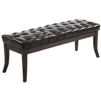 DELUKE Sitzbank CANNES Kunstleder Braun 150x38x46cm Dunkelbraun Sitzbank Flur Sitzhocker Esszimmerbank Polsterbank Schlafzimmer