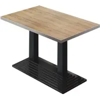GGM Möbel BPY | Bistro Tisch | 120 x 70 x 78,5 cm | Quadratisch | Edelstahl Rand | Eiche / Schwarz
