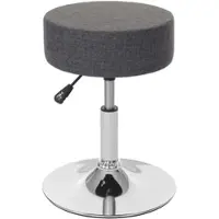 Proregal 2er-Set Hocker höhenverstellbar und drehbar | Sitzhöhe 43-55cm | Durchmesser 35cm | Textil | Grau | Sitzhocker Schminkhocker