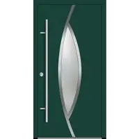 Haustuerenland.de Aluminium Haustür "ARIANA" 82 mm RC2 Moosgrün RAL 6005 beidseitig innen öffnend DIN links