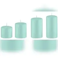 Kopschitz Kerzen 4er Set Adventskerzen abgestuft Türkis Ø 5 cm (Höhen 6, 8, 10 und 12 cm)