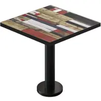 GGM Möbel BML | Bistro Tisch | 70 x 70 x 74,5 cm | Quadratisch | Schwarzer Rand | Vintage Bunt / Schwarz