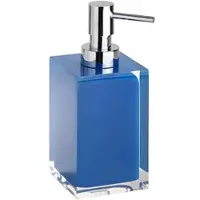 BRILLANTBAD BISTA Seifenspender Polyresin Blau 70x172x82 mm, 250 ml für Bad & Küche >> Freistehend anwendbar