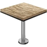 GGM Möbel MML | Bistro Massiv Tisch | Quadratisch | 60 x 60 x 77 cm | Eiche / Edelstahl