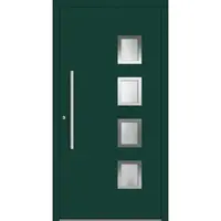 Haustuerenland.de Aluminium Haustür RC2 "OLGA" 78 mm Moosgrün RAL 6005 beidseitig innen öffnend DIN links