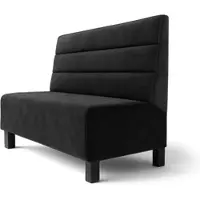 GGM Möbel Schmidt F | Gastrobank | B:H 140 x 100 cm | Schwarz | Horizontal Gestreift | Samt