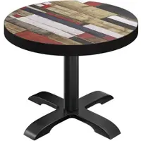 GGM Möbel BSD | Bistro Tisch | Ø 60 x 77 cm | Rund | Schwarzer Rand | Vintage Bunt / Schwarz