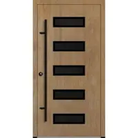 Haustuerenland.de Aluminium Haustür "AGADA" 82 mm RC2 BLACKLINE Turner Oak holzähnlich beidseitig innen öffnend DIN links