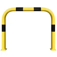 Proregal Rammschutz-Bügel XL | HxB 120x150cm | Rohr-√ò 10,8cm | Kunststoffbeschichteter Stahl | Schwarz-Gelb