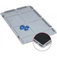 Proregal 10x Scharnierdeckel Set Eurobox NextGen mit Schaumstoff und 2 blaue Schiebeschnappverschlüsse | BxT 30x40cm | Eurobehälter