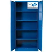 Proregal Stahlschrank BEE mit 4 lackierten Fachböden | HxBxT 195x92x42cm | Blau-Blau | Werkstattschrank Werkzeugschrank Aktenschrank Universalschrank