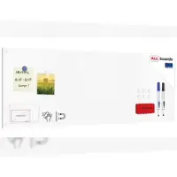 Allboards Rahmenloses SLIMboard – Magnetisches trocken abwischbares Whiteboard 90×30 cm + Zubehör