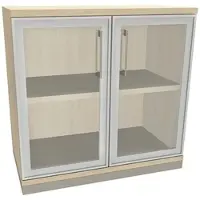 Fm Büromöbel Aktenschrank »Oldenburg« 2 OH klare Acrylglastüren braun, 80x78.1x44.2 cm