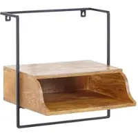 KADIMA DESIGN Nachtkonsole für Wandmontage 44x45x35 cm Nachttisch Mango Massivholz, Nachtschrank mit Ablage, Wandboard Schwebend für Boxspringbett, Wandkonsole