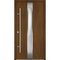Haustuerenland.de Aluminium Haustür "FABIA" 68 mm Golden Oak holzähnlich beidseitig innen öffnend DIN links