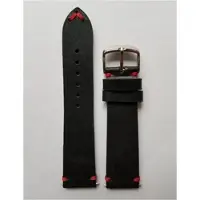 Sinn Vintageleder Vintagelederarmband L 22mm/20mm BL5022-5003-501A - rote Ziernaht,schwarz