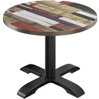 GGM Möbel BSD | Bistro Tisch | Ø 80 x 74,5 cm | Rund | Edelstahl Rand | | Vintage Bunt / Schwarz