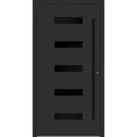 Haustuerenland.de Aluminium Haustür RC2 "AGADA" 90 mm BLACKLINE Anthrazit Eisenglimmer DB 703 innen öffnend DIN rechts