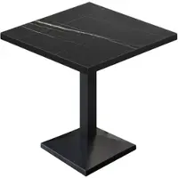 GGM Möbel BPA | Bistro Tisch | Quadratisch | Schwarzer Rand | 60 x 60 x 78,5 cm | Schwarz Marmor / Schwarz