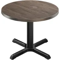 GGM Möbel BSM | Bistro Tisch | Ø 70 x 74,5 cm | Edelstahl Rand | Rund | Light Wenge / Schwarz