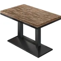 GGM Möbel MPA | Bistro Massiv Tisch | Rechteckig | 120 x 70 x 81 cm | Walnuß / Schwarz