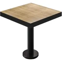 GGM Möbel BML | Bistro Tisch | 80 x 80 x 77 cm | Quadratisch | Schwarzer Rand | Eiche / Schwarz