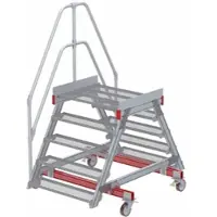 Euroline 512 mobiler Überstieg 60° Stufenausführung Stahl Gitterrost Stufenbreite 1000mm 5 Stufen