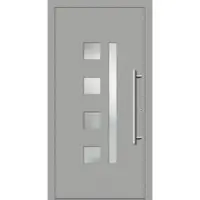 Haustuerenland.de Haustür "HENRIETTE" 79 mm RC3 Weißaluminium RAL 9006 innen öffnend DIN rechts