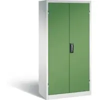 C+P Akkuladeschrank Comfort mit Vollblechtüren, H 1950 x B 930 x T 500 mm, Lichtgrau/Resedagrün