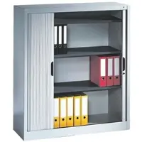 C+P Rollladenschrank Omnispace, 3 OH, abschließbar, B 1200 x T 420 x H 1345 mm, Stahl/Kunststoff, lichtgrau