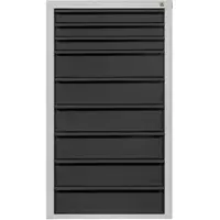 Proregal Schubladenschrank Kobra mit 9 Schubladen | HxBxT 120x70x43,5cm | Lichtgrau/Anthrazitgrau